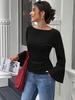 2026 Autumn/Winter Slim-Fit Knit Round Neck Top - European & American Commute Style