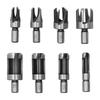 8pcs Straight and Tapered Taper Wood Plug Cutter Drill Bit Set  Woodworking Drilling
