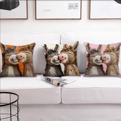 Кавайная наволочка с изображением плюшевого осла P-Plush D-Donkey Для подушки Печать Декорация дивана Дом Автомобиль Комната Кофейня Офис Нордическая простота