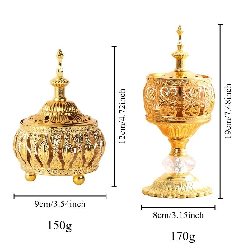 Creative Golden Metal Arabic Style Hollow Tower Incense Burner Incense Burner Craft Ornament Home Hotel Decoration