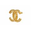 Chanel Классическая полая брошь с двойным логотипом C, золотая