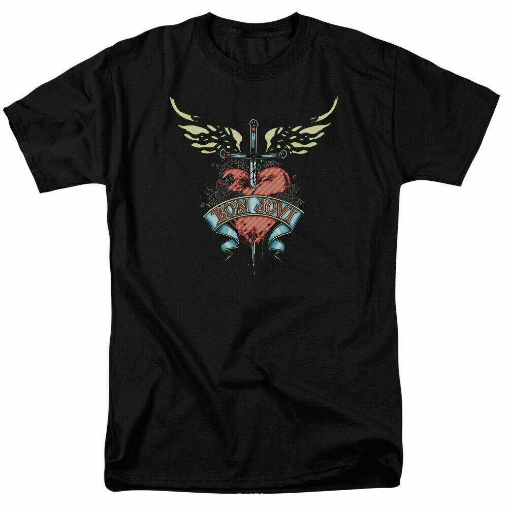 26 Bon Jovi Daggered T Shirt Licensed Rock N Roll Band Music Merchandise Black Unisex T-Shirt