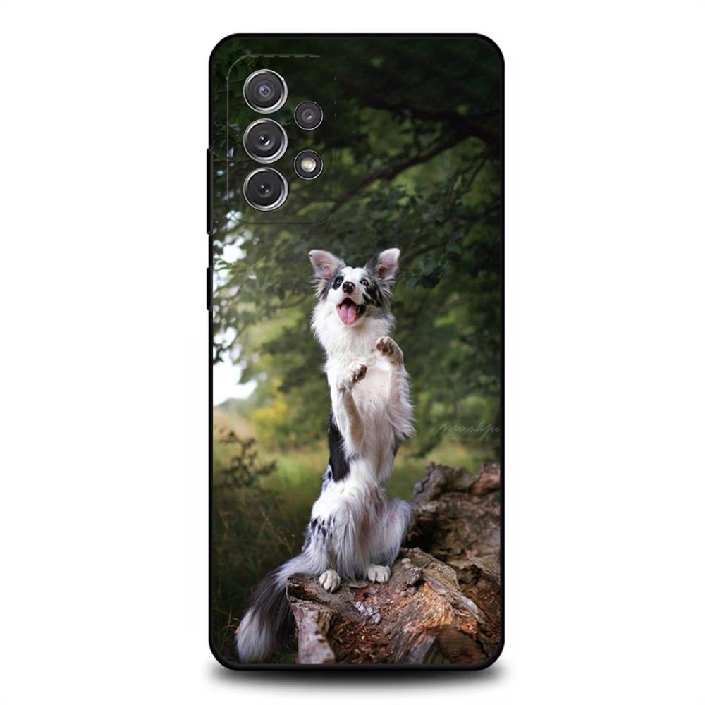 Чехол для телефона с собакой Бордер-колли для Samsung S25, S24, S21, S22, S23, S30, Ultra, S20, Plus, Fe, Lite, Note, 10, 9, 5G Черный Чехол