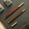 Спиральная латунная ручка из массива дерева, нейтральная ручка, шариковая ручка, бизнес-рекламный подарок, ручка для подписи, ручка с бусиной из сандалового дерева, студенческие канцелярские принадлежности, офисные принадлежности 0,5 мм