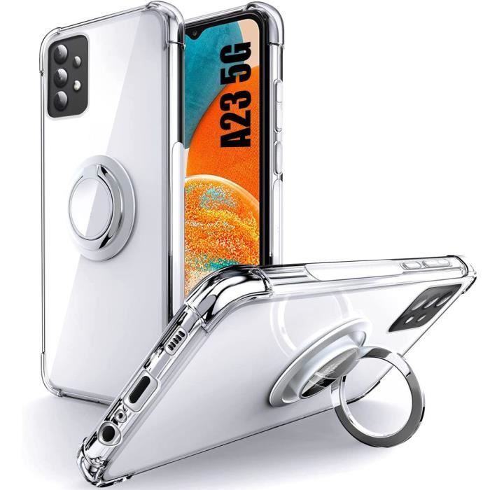 Case - BOOLING - for Samsung A23 5G - Transparent - Shockproof Ring - Hands-Free Stand