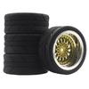4PCS 65mm 1/10 On Road Wear-Resistant Rubber Tires + Rims for HSP HPI RC Car 94123/94122/CS XI