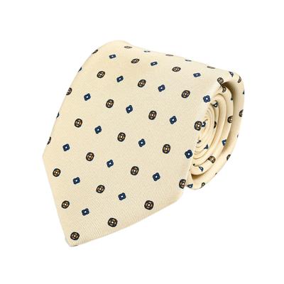 Dunhill 8см Neets 24RPTP1HB271 Мужской галстук, Широкий, 100% шелк, Принт, Кремовый, [Б/у]