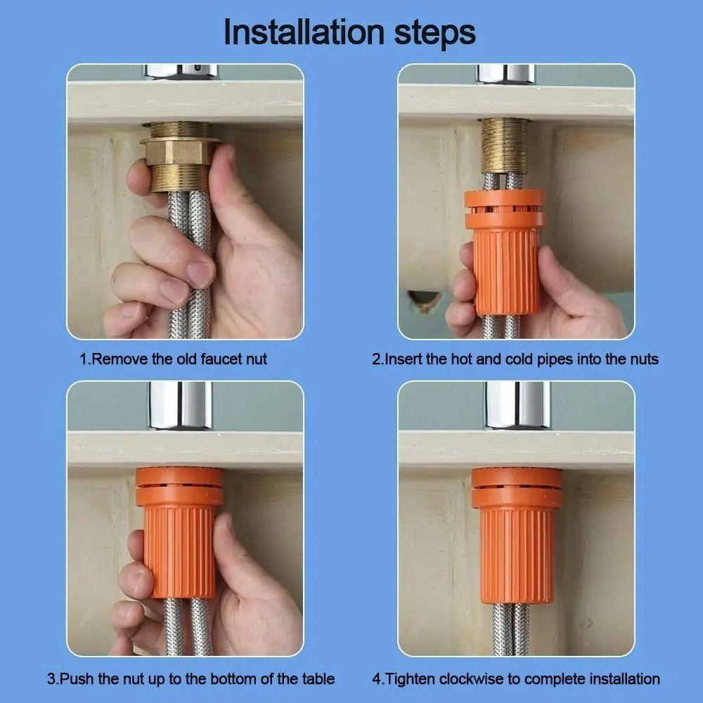 Быстросъемная крепежная гайка основания смесителя, быстрая установка, универсальная гайка против потери, крепежные элементы смесителя