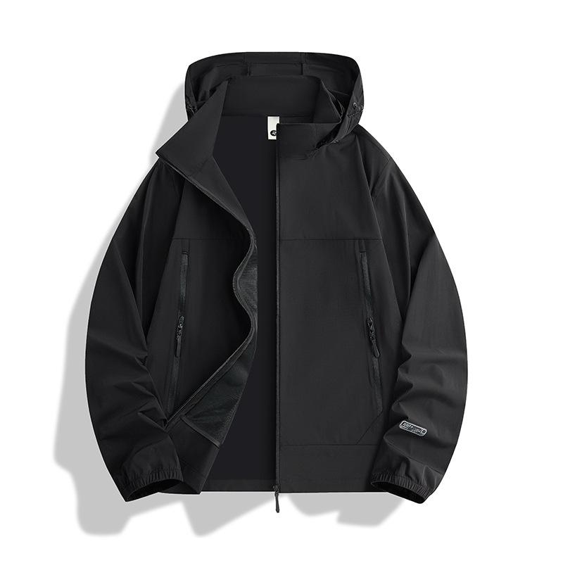 Outdoor sunscreen clothing men's and women's summer ice silk quick-drying hooded skin clothing UV protection light breathable sunscreen jacket