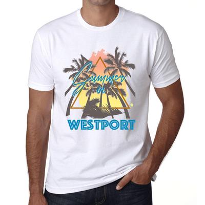 Мужская винтажная футболка с графическим принтом Summer Triangle Westport White
