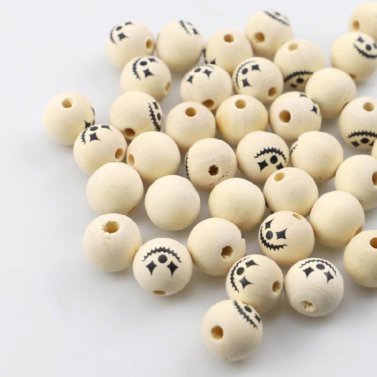 10 Pieces Wooden Bead for Crafts Handmade Round Beads for Jewelry Making
