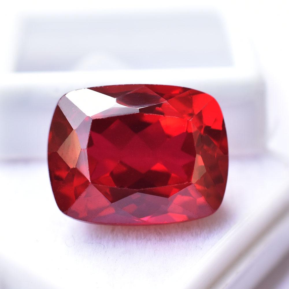 Natural Red Ruby Loose Gemstone 24 ct Cushion Cut July Birthstone for Jewelry Making and Crafts