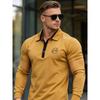 Мужская футболка-поло большого размера с длинным рукавом Осень Зима Business Casual Хлопок Дышащая Эластичная Свободный крой M-6XL Белый Черный Темно-синий