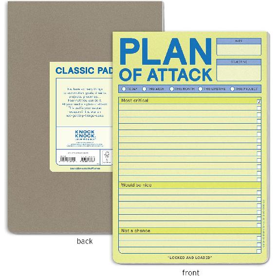 1-Count Knock Knock Plan of Attack Pads - Daily Planner Pads & To Do List Notepads, 6 x 9-inches each (Pastel)