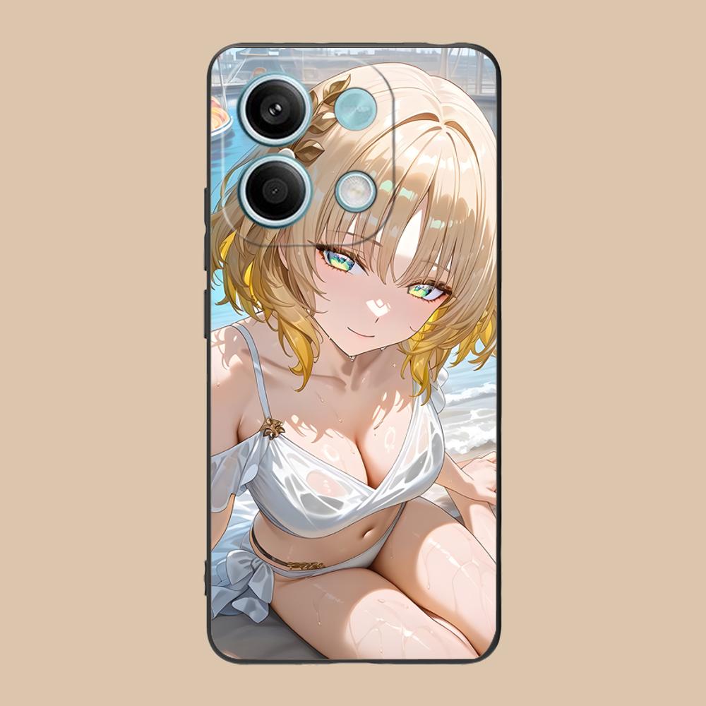 Чехол для телефона Honkai Star Rail Aglaea для Xiaomi POCO M6 M5 M4 M3 X7 X6 X5 X4 X3 F6 F5 F4 Pro GT 5G Черный Чехол Красивый Роскошный