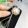 Vintage Brooch Long Fluttering Led Flowers Bow Pearl Rhinestones Brooches For Women Fabric Bow Tie Lapel Pin Clothing Jewelry