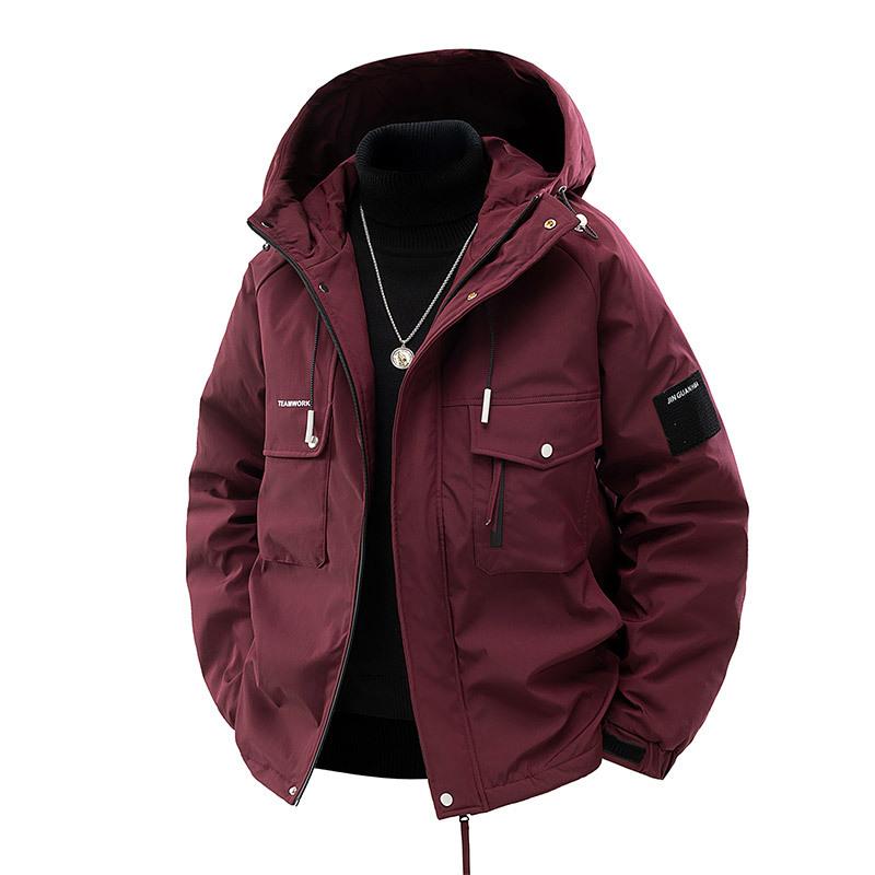 Куртка большого размера Plus Velvet Workwear Cotton для мужчин зимой, свободная куртка oversize, универсальная повседневная куртка из хлопка для мужчин