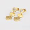 Nidin New Popular Simple Smooth Love Heart Shape Cubic Zirconia Drop Earrings For Women Female Vintage Sweet Ear Jewelry Gifts