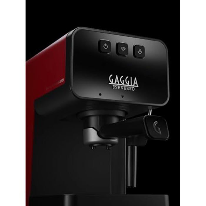 Machine à café - Gaggia - Espresso - Rouge - 1,2L - 15 bar - Mousseur à lait