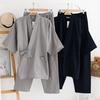 Cotton Japanese Kimono Summer Autumn Pajamas Men Causal Thin Home Clothes Kimono Suit Yukata