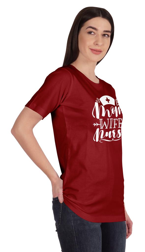 Inkmeso Женская футболка с круглым вырезом для мамы, жены, медсестры, топы, стандартный крой, хлопковая футболка