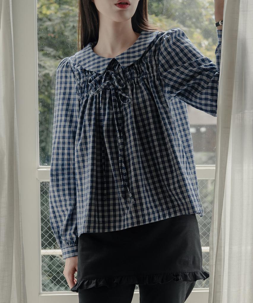 HARDCORE HAPPINESS Check Ribbon Blouse