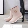 Fashion Elegant Short Women Rubber Boots Ankle Rain Boots Fall Autumn Rain Day Waterproof Woman Shoes 2024 Wse3