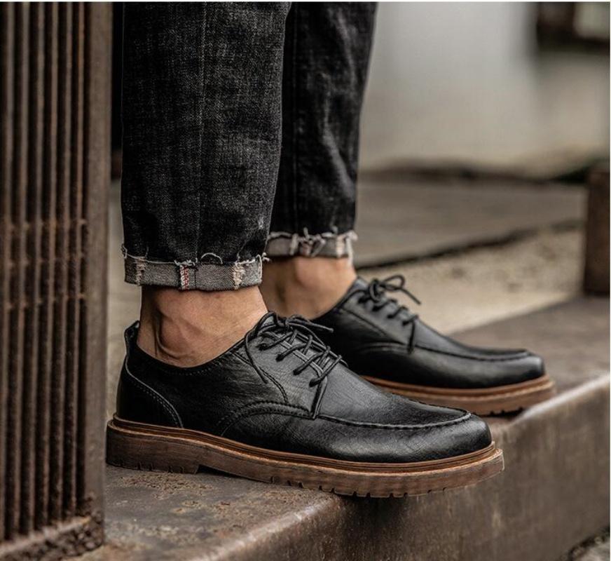 Осенняя новая мужская обувь, повседневная обувь броги, мужская обувь из натуральной кожи, рабочие ботинки, повседневные деловые кроссовки