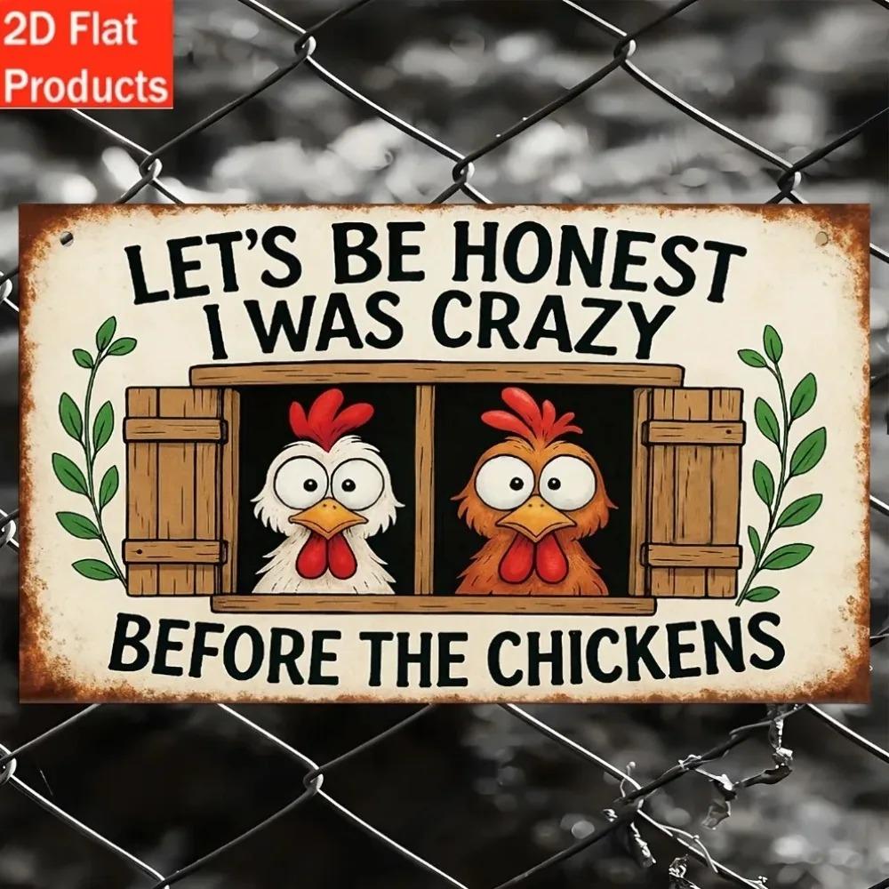 Funny Chicken Wall Plaque Decor 2D Flat Decorative Sign for Coop Gift for Chicken Lovers