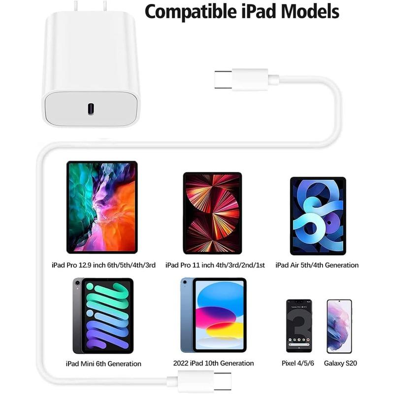 Для iPhone16 Зарядное устройство Быстрая зарядка, Для iPhone15 Зарядное устройство, Для iPad Зарядное устройство Быстрая зарядка Настенное зарядное устройство с кабелем USB C на C длиной 6 футов