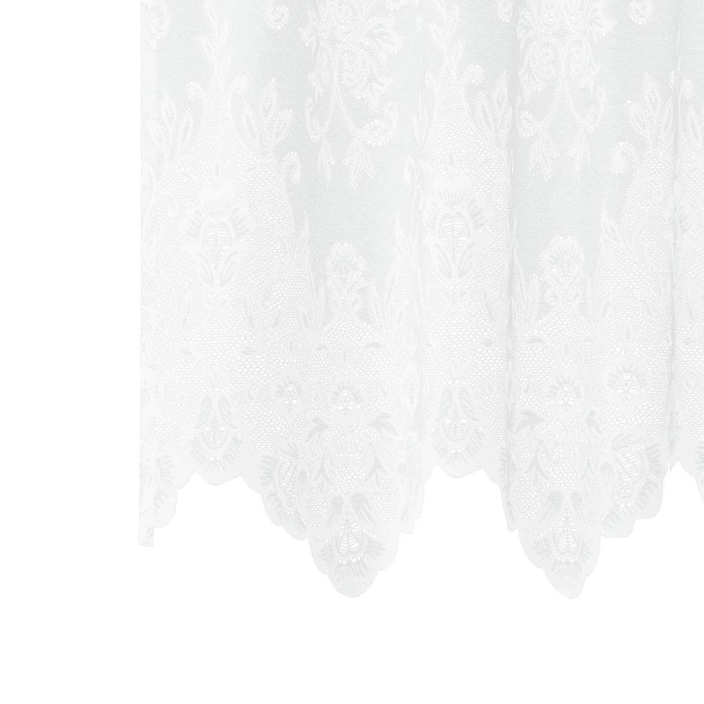 Lace Curtain with Curtains Floral Design White 180 x 150 cm Polyester