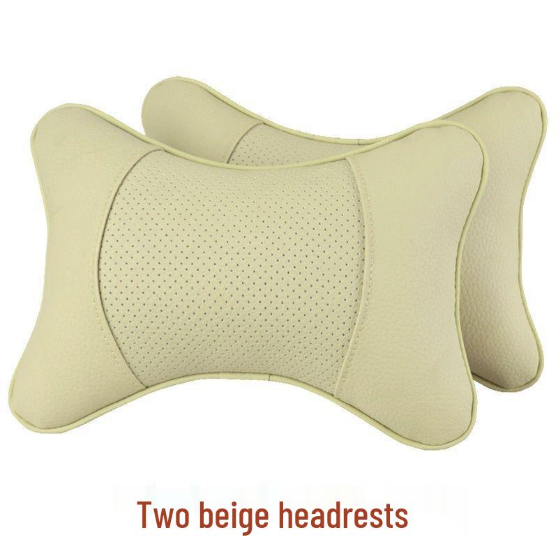 All-Season Genuine Leather Car Headrests & Lumbar Support Pillows
