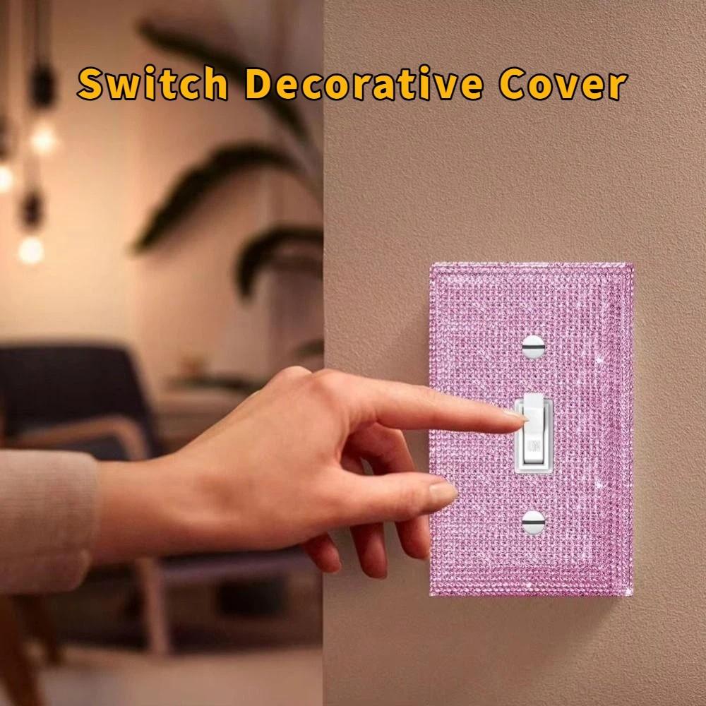 Блестящая декоративная накладка для выключателя, пылезащитная настенная панель, модная накладка на розетку, гостиная
