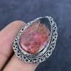 Natural Rhodonite Gemstone Handmade 925 Sterling Silver Jewelry Ring Size 9 R2w62