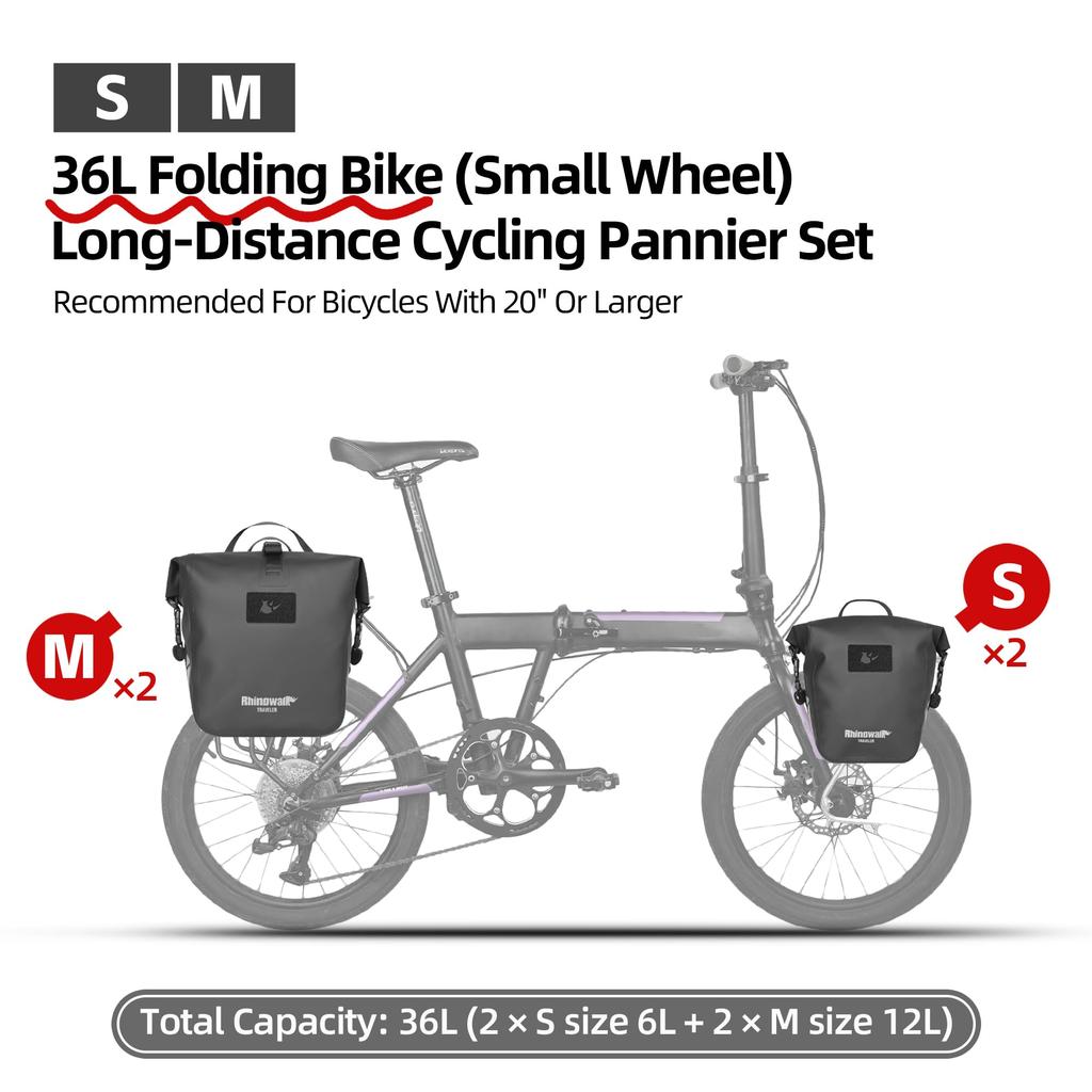 Rhinowalk 6L Waterproof Bicycle Pannier Bag, Motor Pannier Backpack, Shoulder Bag, Laptop Pannier, Travel Bag, Professional Cycling Accessory (1 Bag)