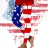 Women's Casual Fashion Outdoor Independence Day Printed Slim Elastic Yoga Pants Cropped Pants