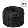 153025 vidaXL Work Rope Black 16 Mm 25 M Polypropylene