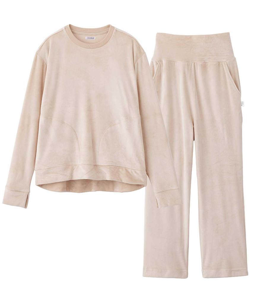 Gunze AUY901 Warm Velvet Pajama Beige Women's Set,
