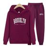 Women Long Sleeve Hoodie Set Brooklyn New York Print  Hoodies Set Clothes Classic Simplicity Tracksuit Clothing