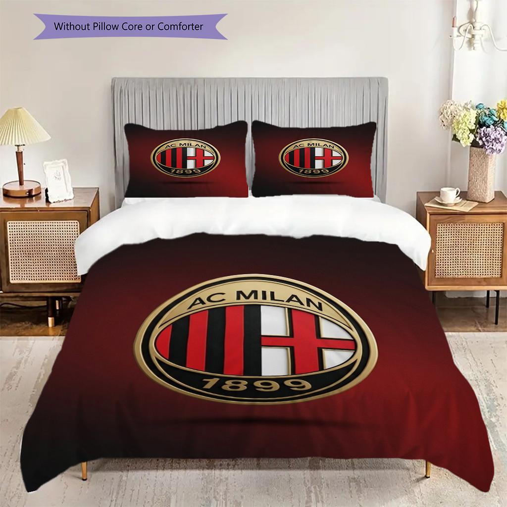 AC Milan Legacy: Passion Field Three-piece set (1 * duvet cover + 2 * pillowcase, without core) Duvet cover and pillowcase Bedding set