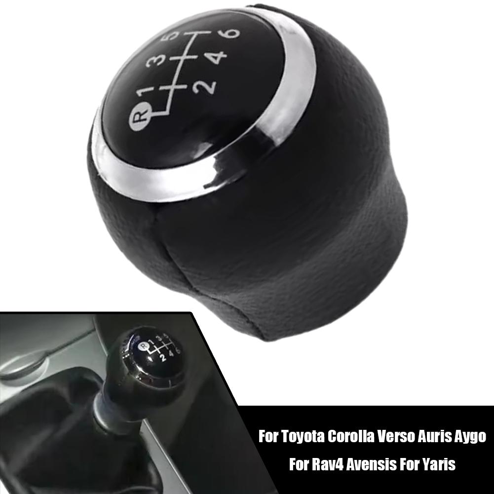 Для Toyota Avensis T27 Yaris Corolla 6-ступенчатая МКПП Ручка переключения передач Рычаг КПП Ручка ручки переключения передач Кожа PU Хром M12