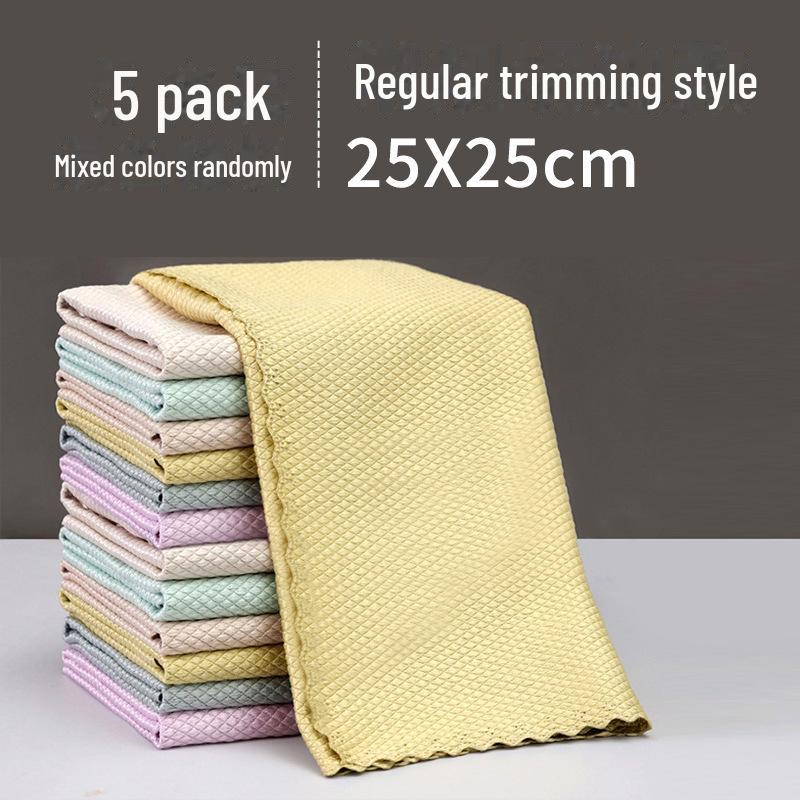 Улучшенная утолщенная ткань из рыбьей чешуи: Впитывающая безворсовая микрофибра для очистки зеркал без разводов