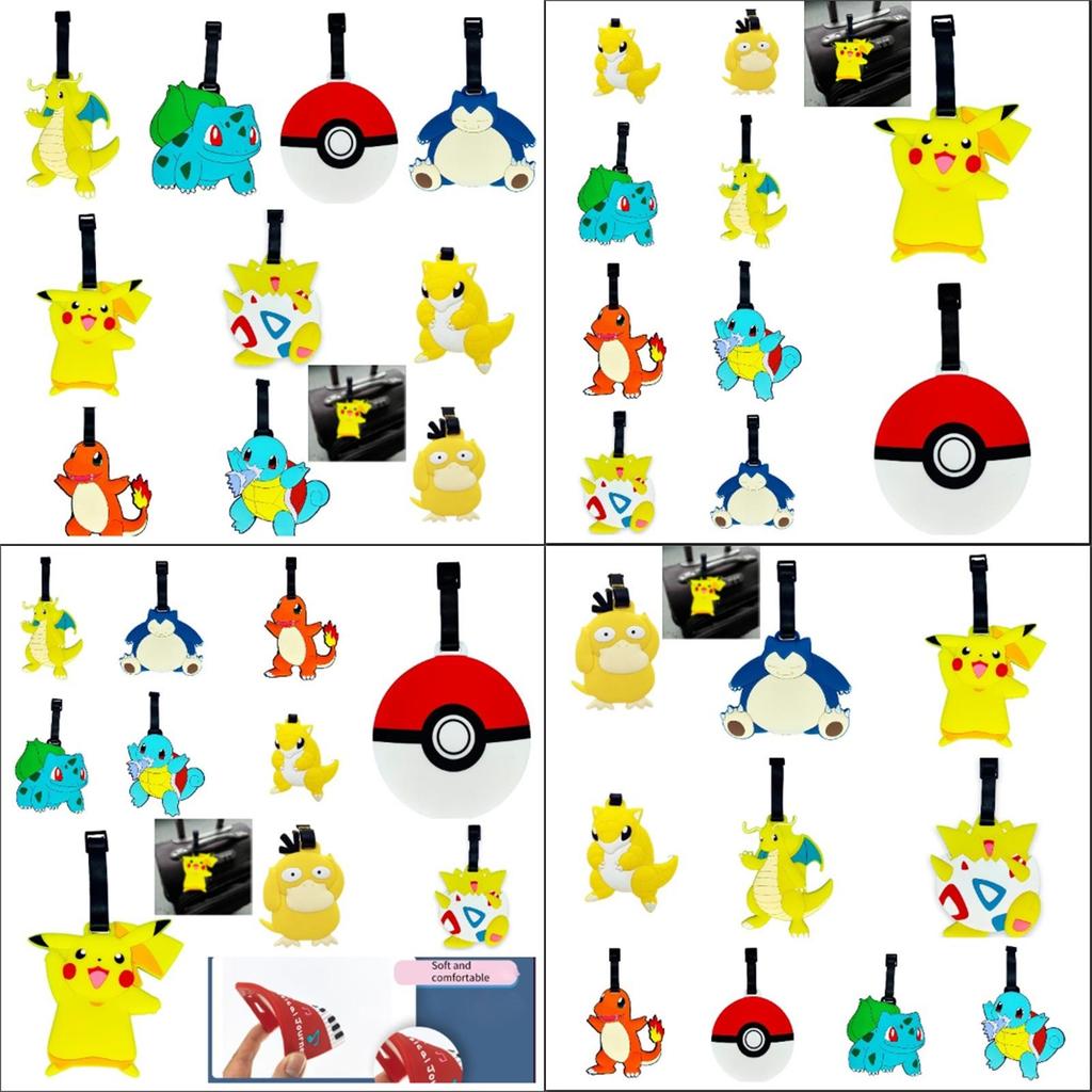 Pokemon ПВХ Мягкая Резина Бирки для Багажа Идеально Для Путешествий на XL