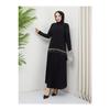 Женская черная песчаная передняя часть и рукава, блузка с вышивкой Dms, юбка, плиссированная двойная юбка в хиджабе, комплект