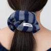Geegee Fluffy Stripe Scrunchie - Navy