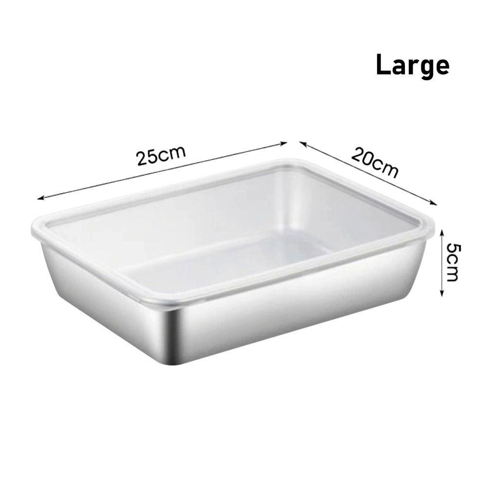 1 шт., органайзер для еды из нержавеющей стали с крышкой, ящик для хранения, новая коробка для хранения продуктов, кухонная коробка