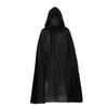 Grim Reaper Black Satin Hooded Cloak Halloween Costume for Adults