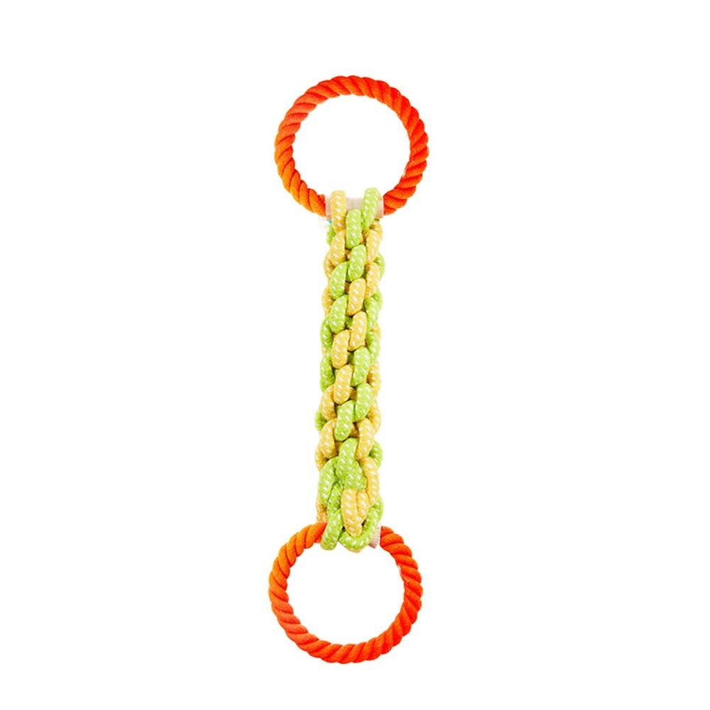 Bite-Resistant Double-Ring Dog Rope Toy Teeth Cleaning Chew Toy Medium Large Dog Breeds