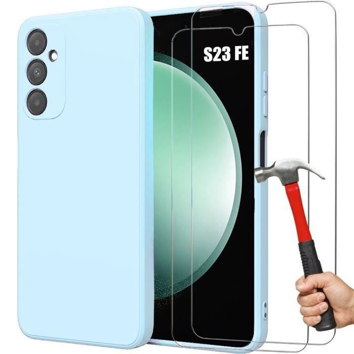 Coque Silicone - Booling - pour Samsung Galaxy S23 FE - Ultra Slim - Protection Anti-Rayures - Bleu Ciel