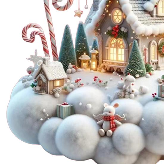 Рождественский домик подвеска акриловый 2D плоский подвесной орнамент мини мультфильм рождественский домик украшение для каминной полки дерева автомобиля